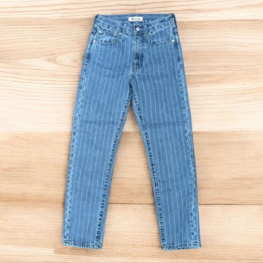 NEW Madewell The Perfect Vintage Crop Jeans in Railroad Stripe (See Measurement)